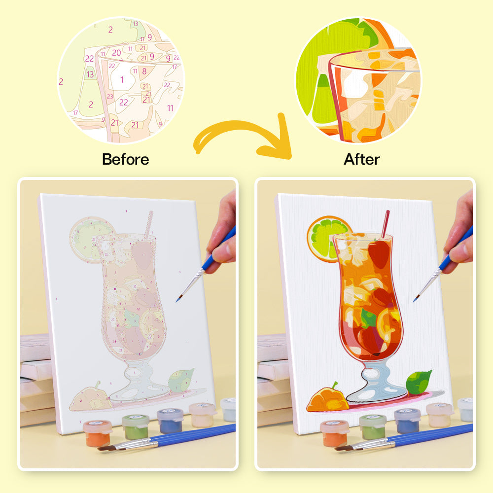 Tropical Cocktail Glasses mini paint by numbers – image 11