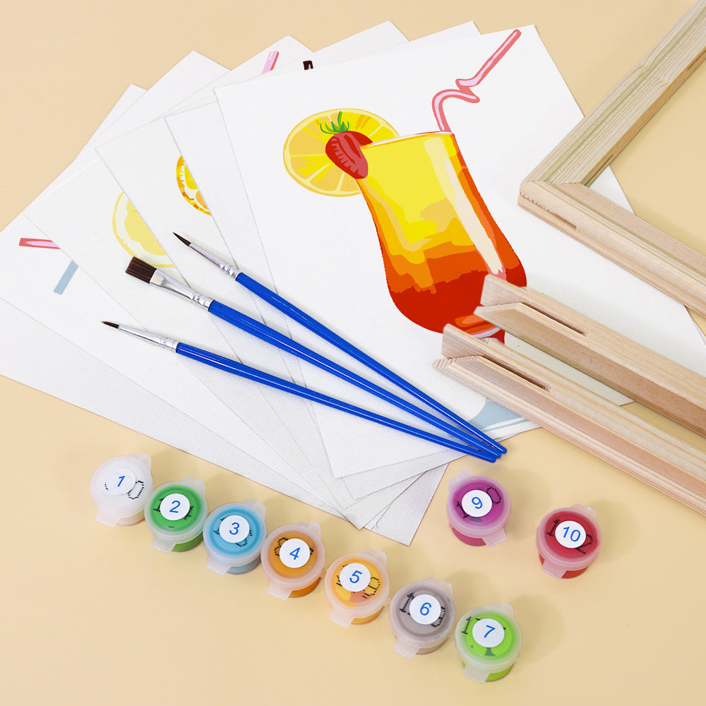 Tropical Cocktail Glasses mini paint by numbers – image 12