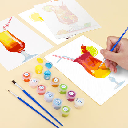 Tropical Cocktail Glasses mini paint by numbers – image 13