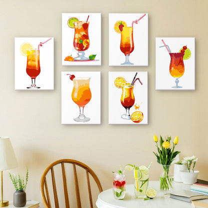 Tropical Cocktail Glasses mini paint by numbers – image 15