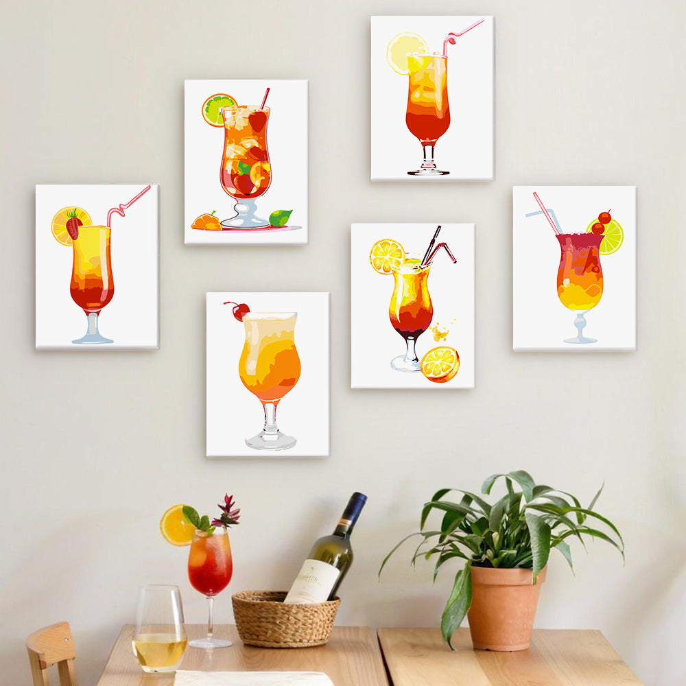 Tropical Cocktail Glasses mini paint by numbers – image 16