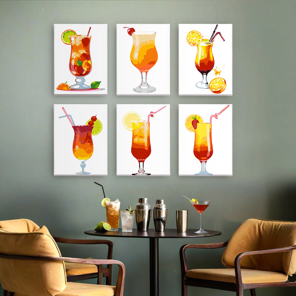 Tropical Cocktail Glasses mini paint by numbers – image 17