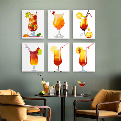 Tropical Cocktail Glasses mini paint by numbers – image 17