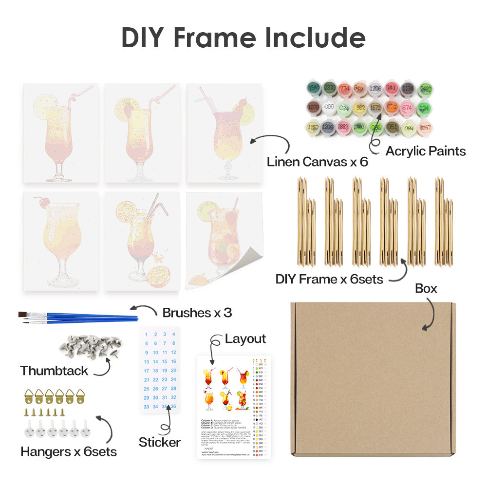 Tropical Cocktail Glasses mini paint by numbers – image 18