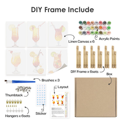 Tropical Cocktail Glasses mini paint by numbers – image 18