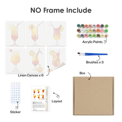 Tropical Cocktail Glasses mini paint by numbers – image 19