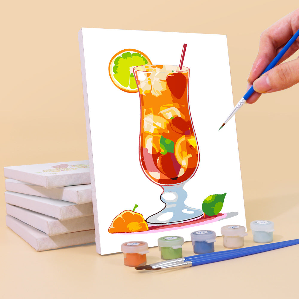 Tropical Cocktail Glasses mini paint by numbers – image 23