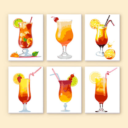 Tropical Cocktail Glasses mini paint by numbers – image 27