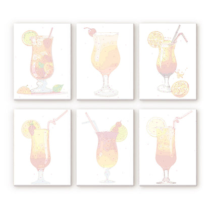 Tropical Cocktail Glasses mini paint by numbers – image 28