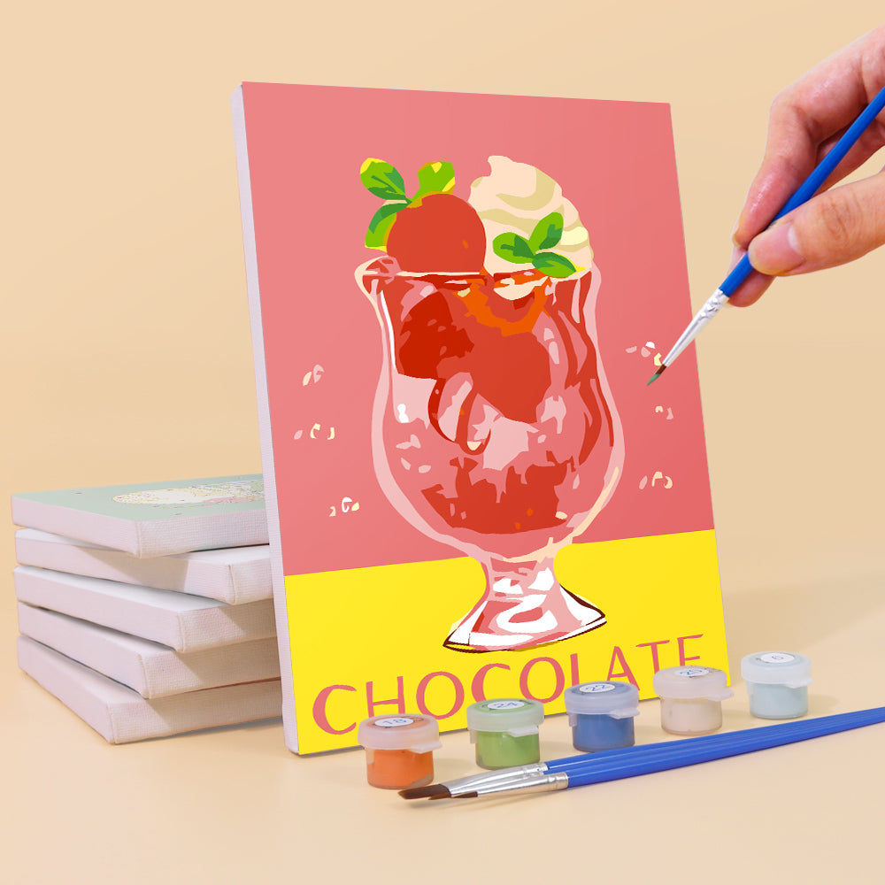 Retro Ice Cream Drinks mini paint by numbers – image 3