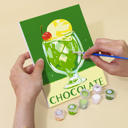 Retro Ice Cream Drinks mini paint by numbers – image 5