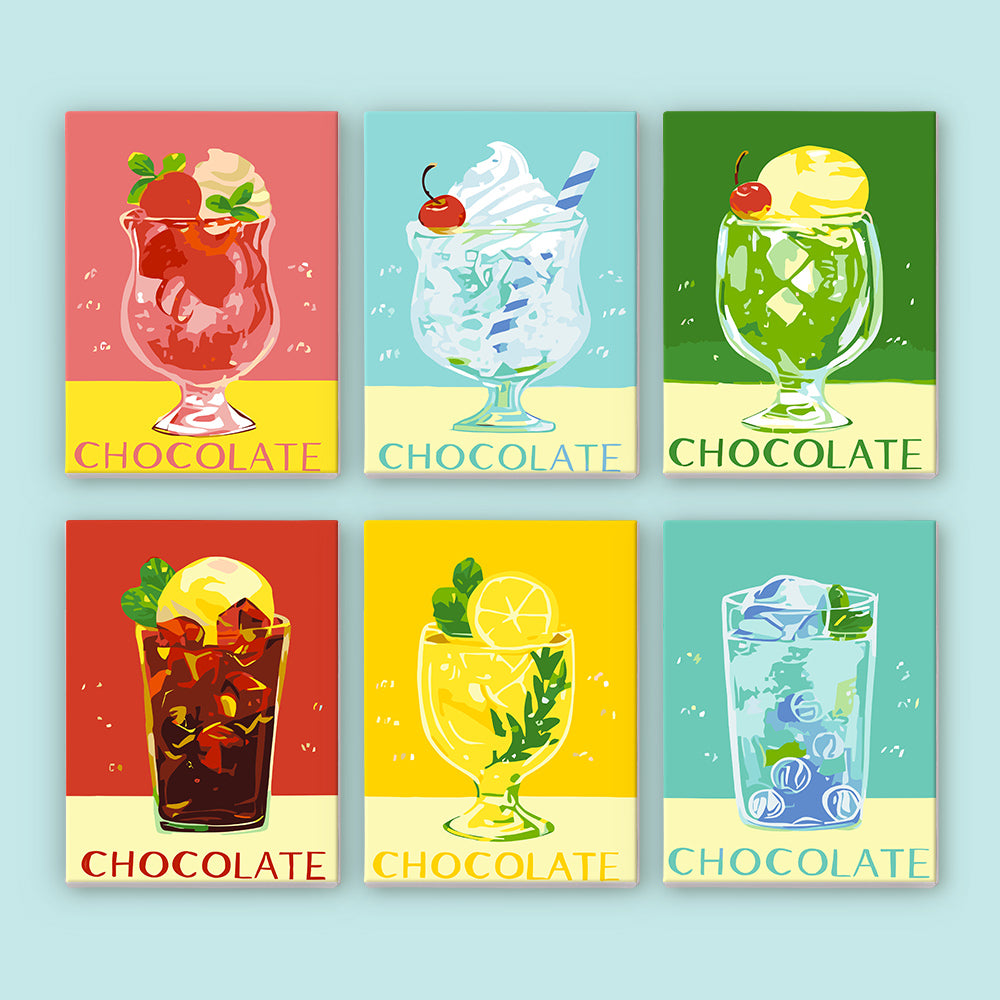 Retro Ice Cream Drinks mini paint by numbers – image 7