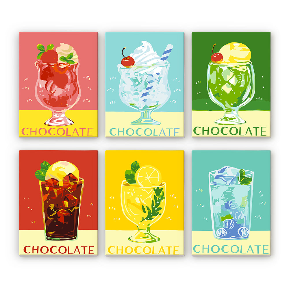 Retro Ice Cream Drinks mini paint by numbers – image 8