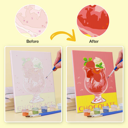 Retro Ice Cream Drinks mini paint by numbers – image 10