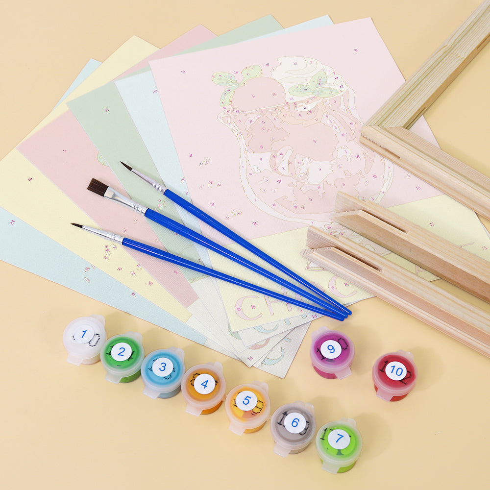 Retro Ice Cream Drinks mini paint by numbers – image 11