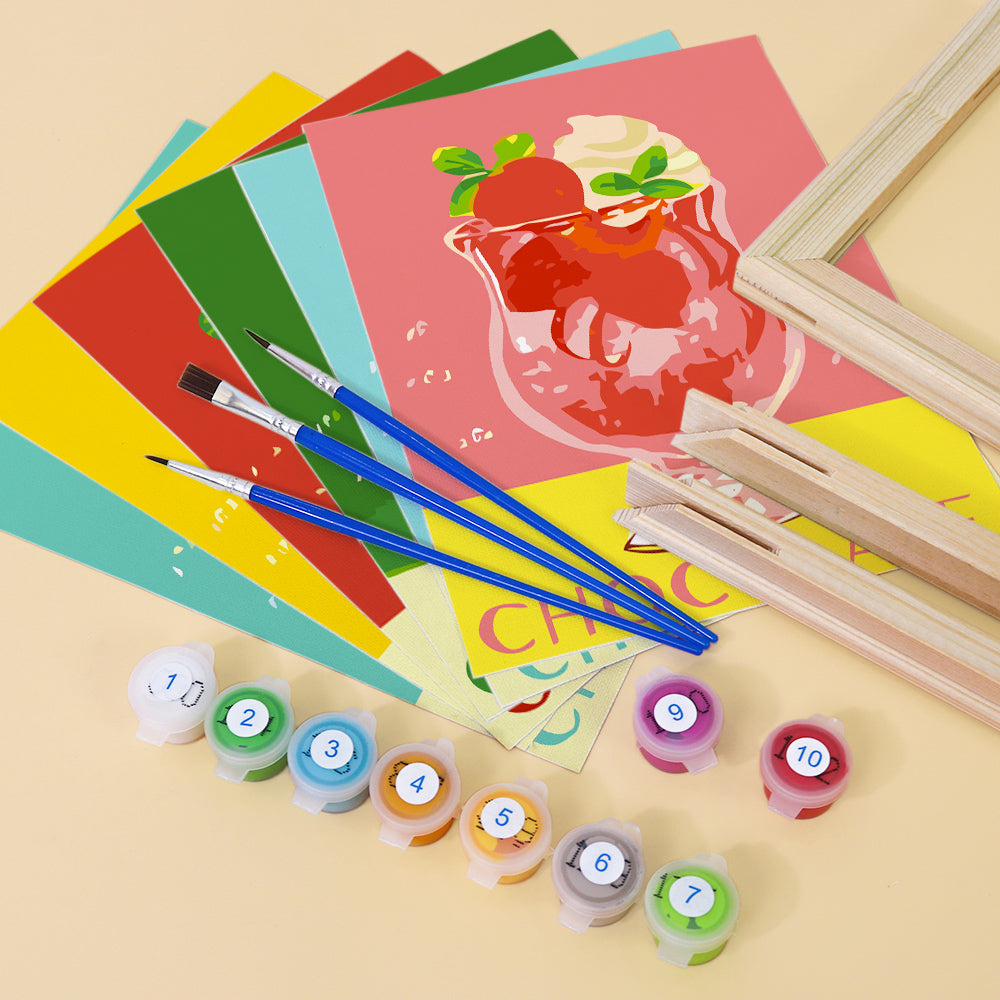 Retro Ice Cream Drinks mini paint by numbers – image 12