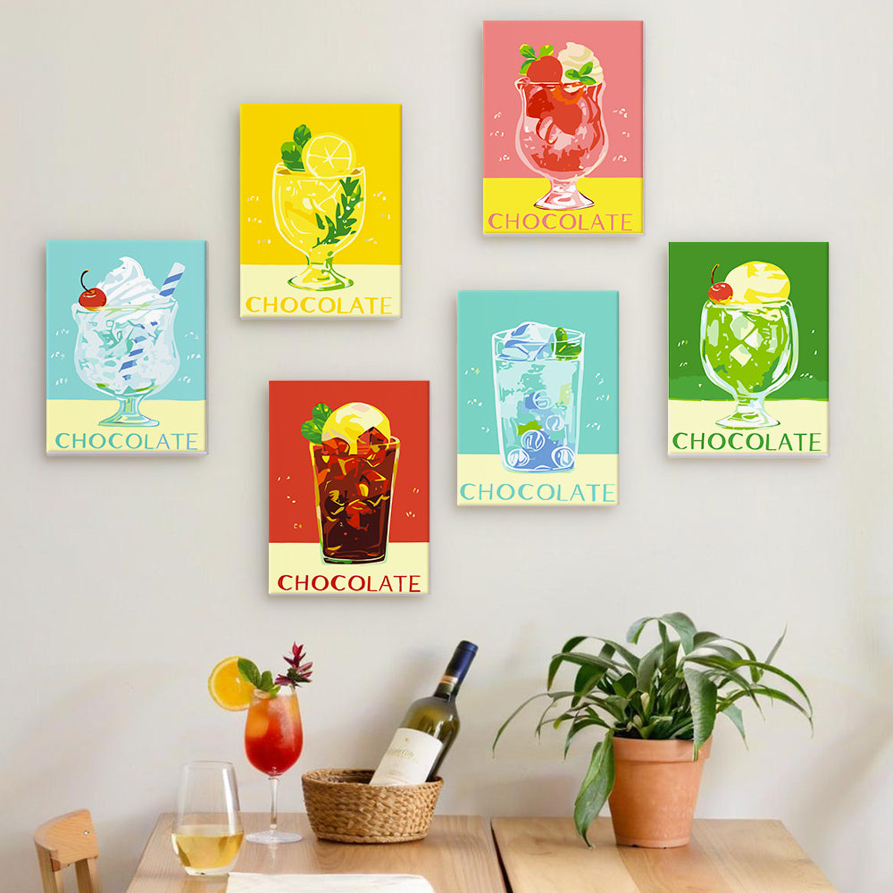 Retro Ice Cream Drinks mini paint by numbers – image 16