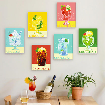 Retro Ice Cream Drinks mini paint by numbers – image 16
