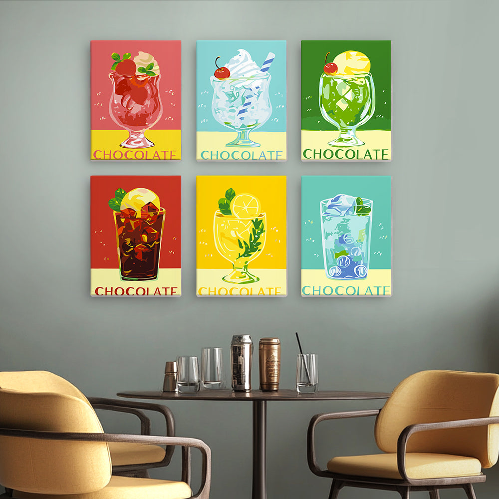 Retro Ice Cream Drinks mini paint by numbers – image 17
