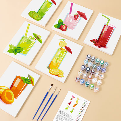 Fresh Fruit Drinks mini paint by numbers – image 1