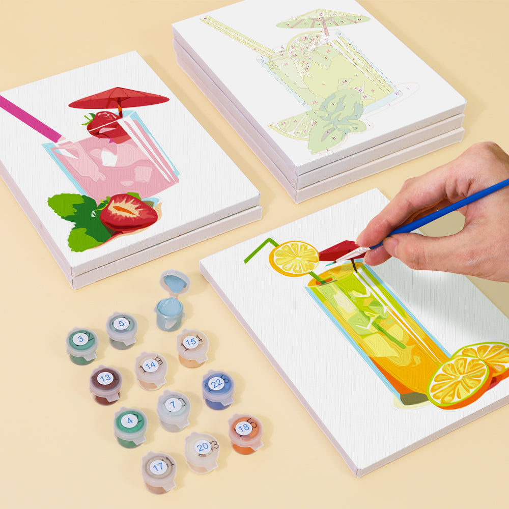 Fresh Fruit Drinks mini paint by numbers – image 4