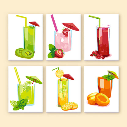 Fresh Fruit Drinks mini paint by numbers – image 7