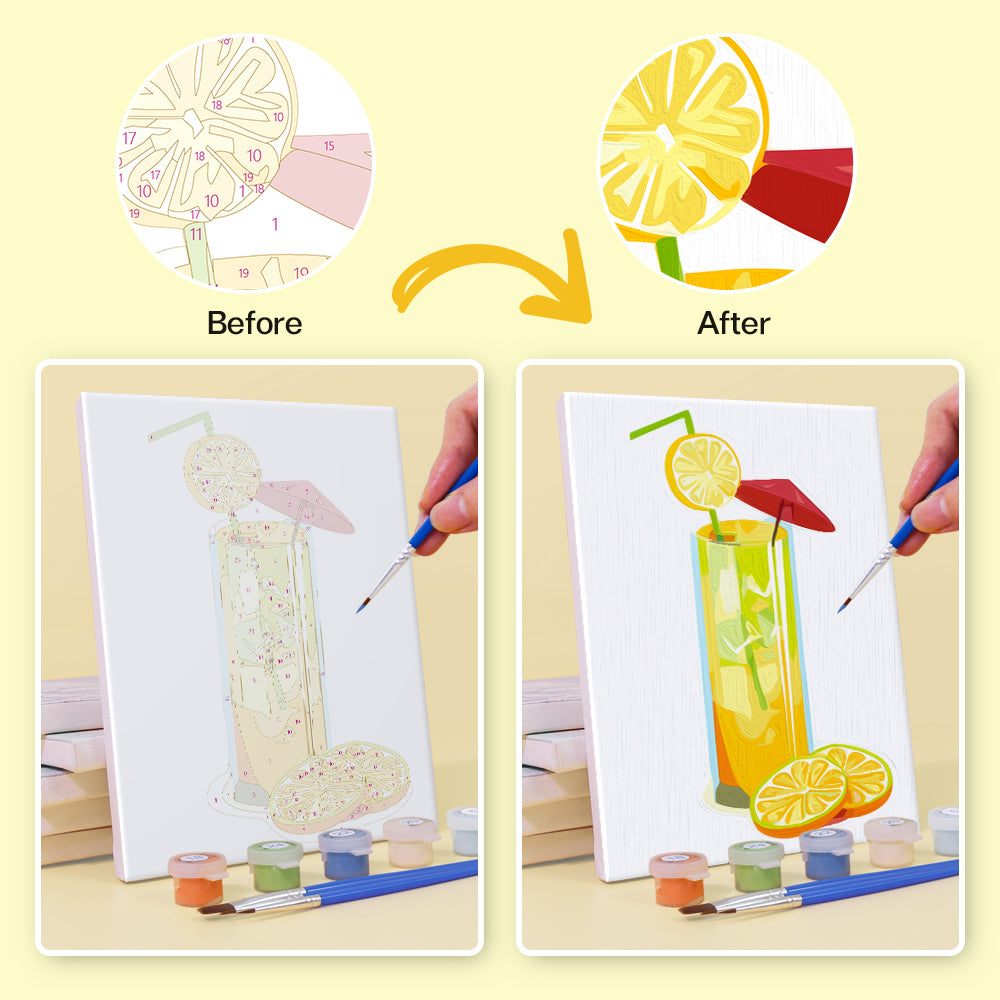 Fresh Fruit Drinks mini paint by numbers – image 9