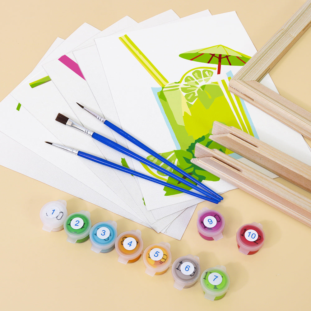 Fresh Fruit Drinks mini paint by numbers – image 10