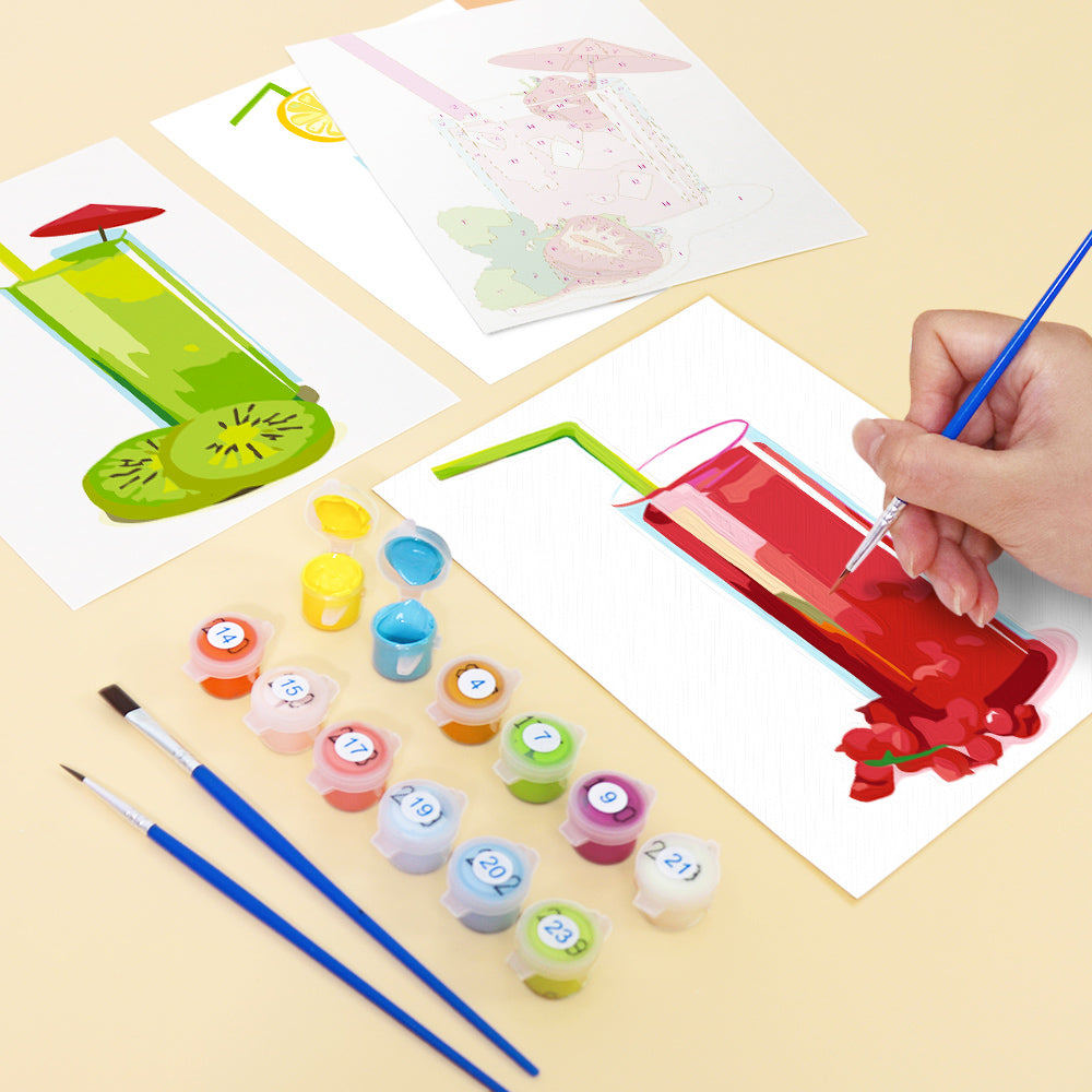 Fresh Fruit Drinks mini paint by numbers – image 11