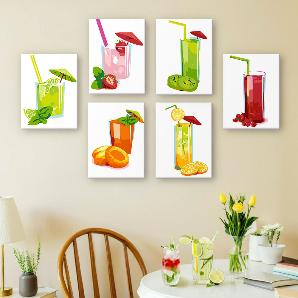 Fresh Fruit Drinks mini paint by numbers – image 13