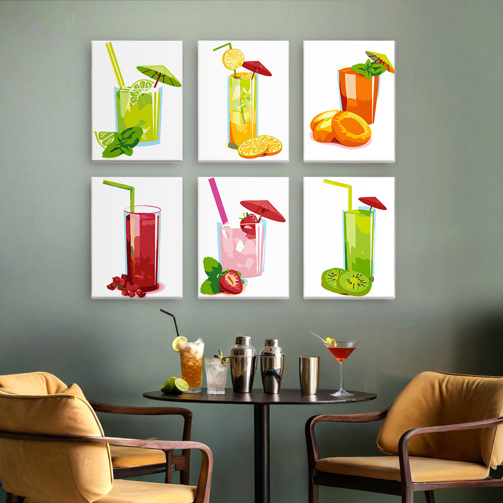 Fresh Fruit Drinks mini paint by numbers – image 15
