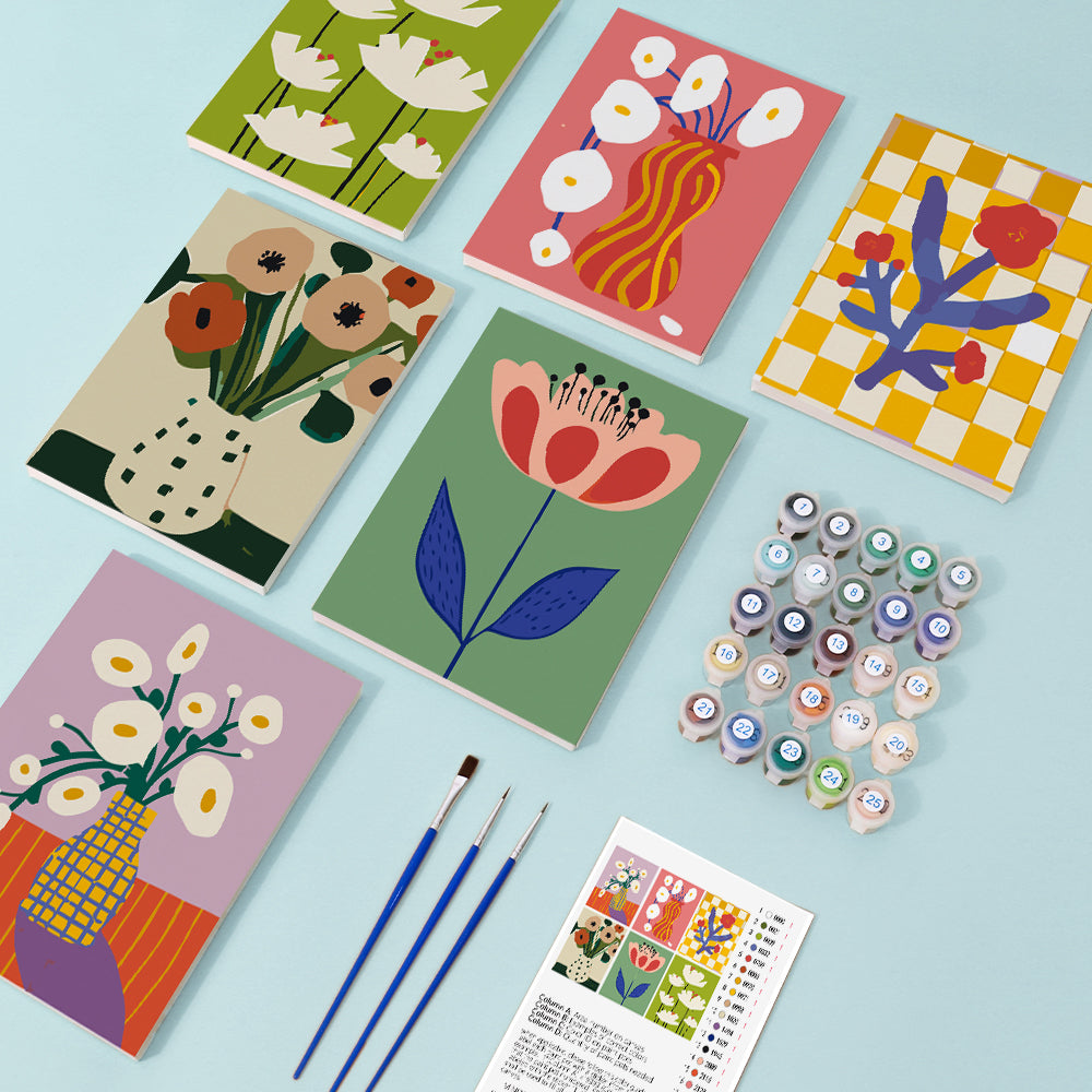 Modern Abstract Flowers mini paint by numbers – image 1