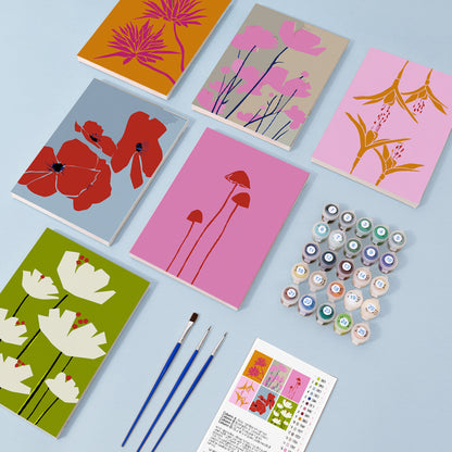 Colorful Botanical Silhouettes mini paint by numbers – image 1