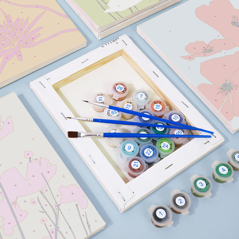 Colorful Botanical Silhouettes mini paint by numbers – image 2