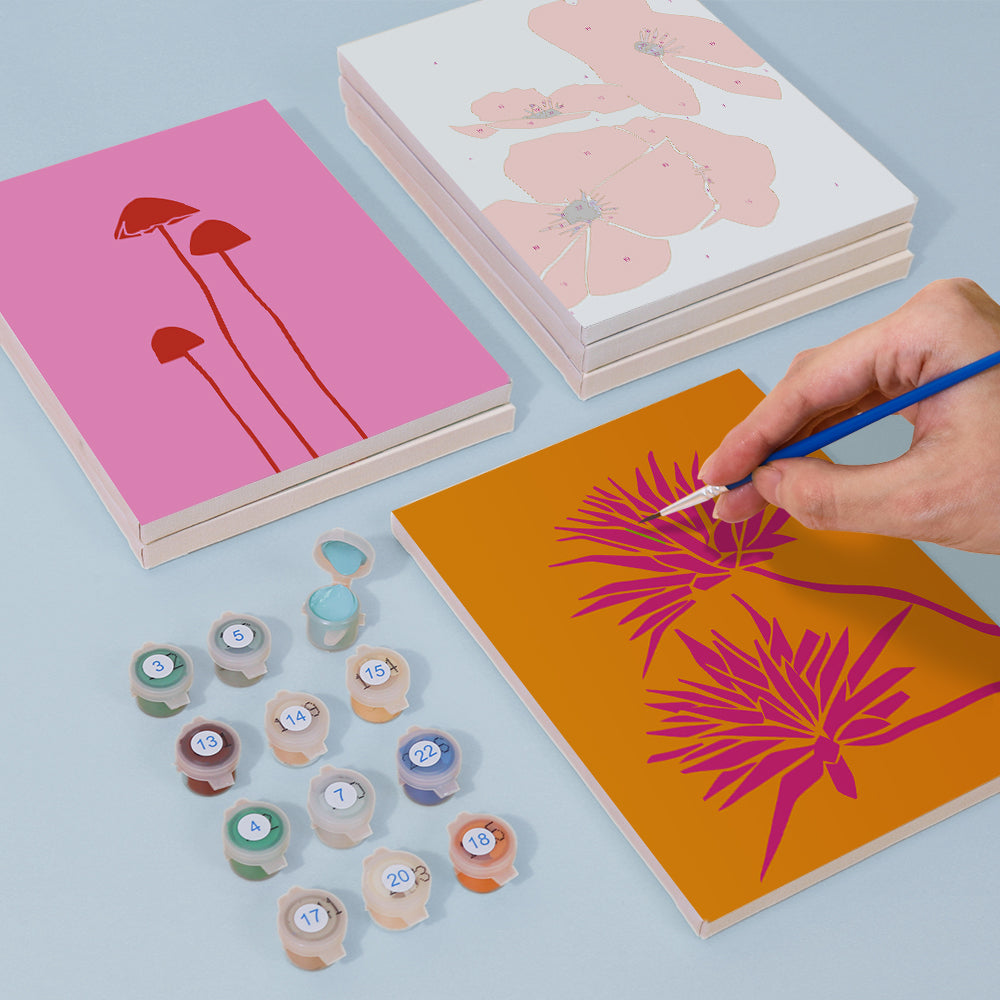 Colorful Botanical Silhouettes mini paint by numbers – image 4