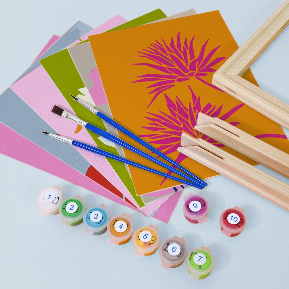 Colorful Botanical Silhouettes mini paint by numbers – image 12