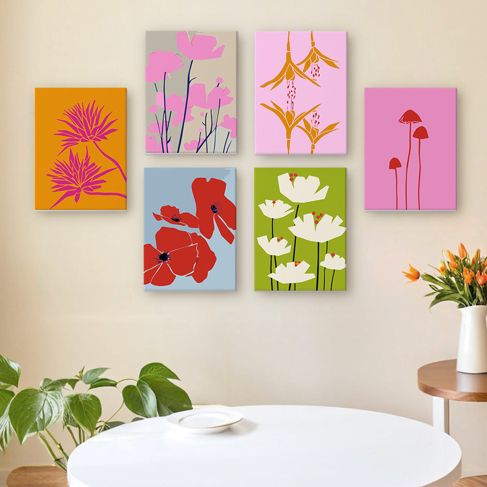 Colorful Botanical Silhouettes mini paint by numbers – image 16