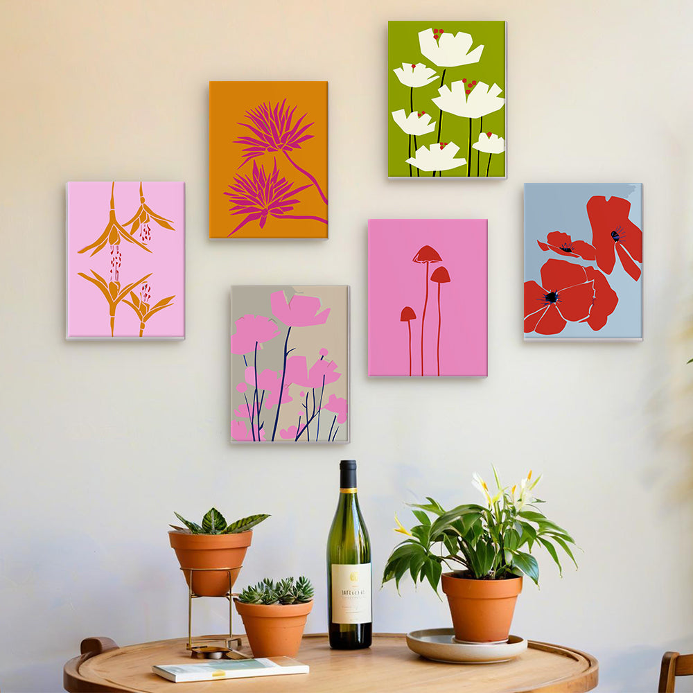 Colorful Botanical Silhouettes mini paint by numbers – image 17