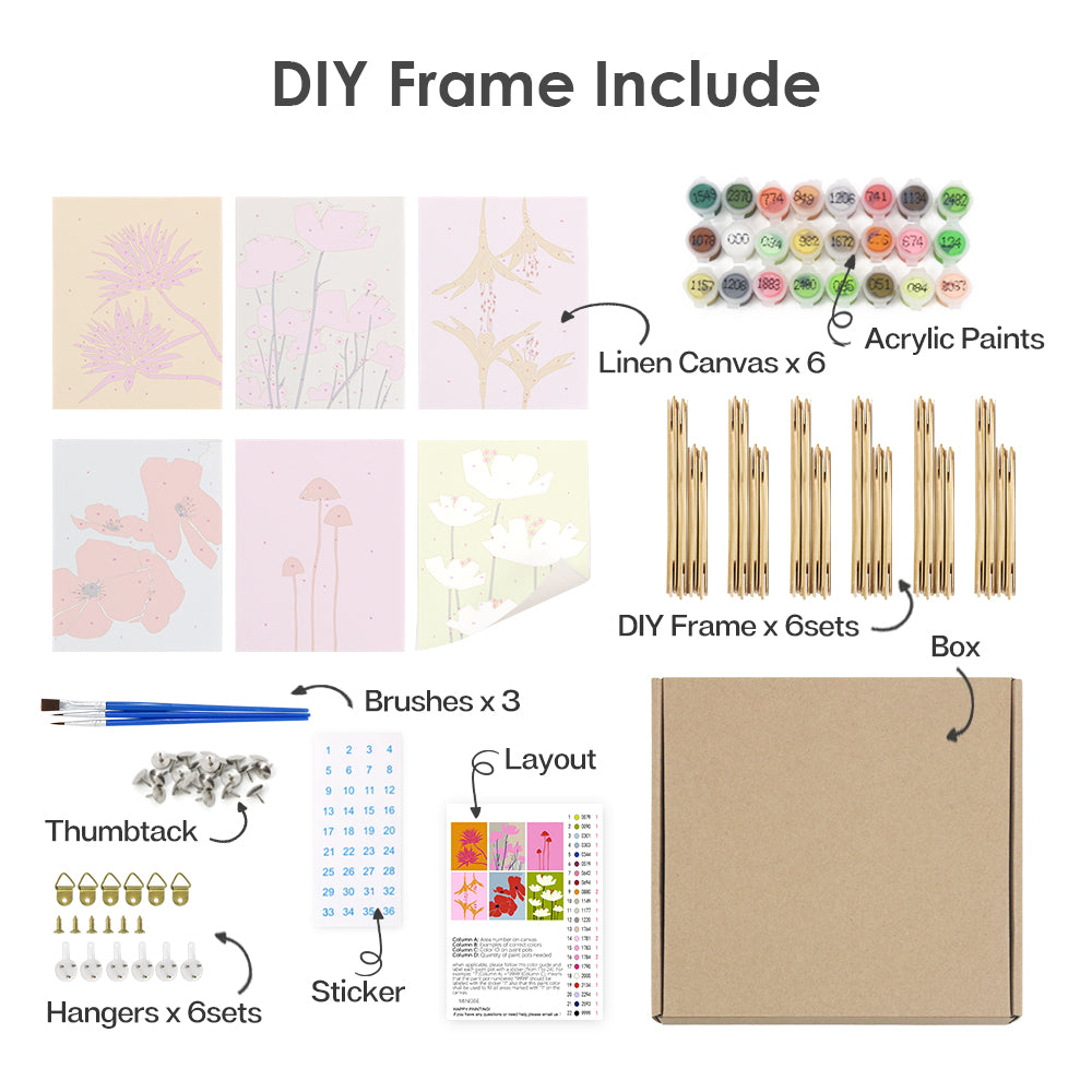 Colorful Botanical Silhouettes mini paint by numbers – image 18