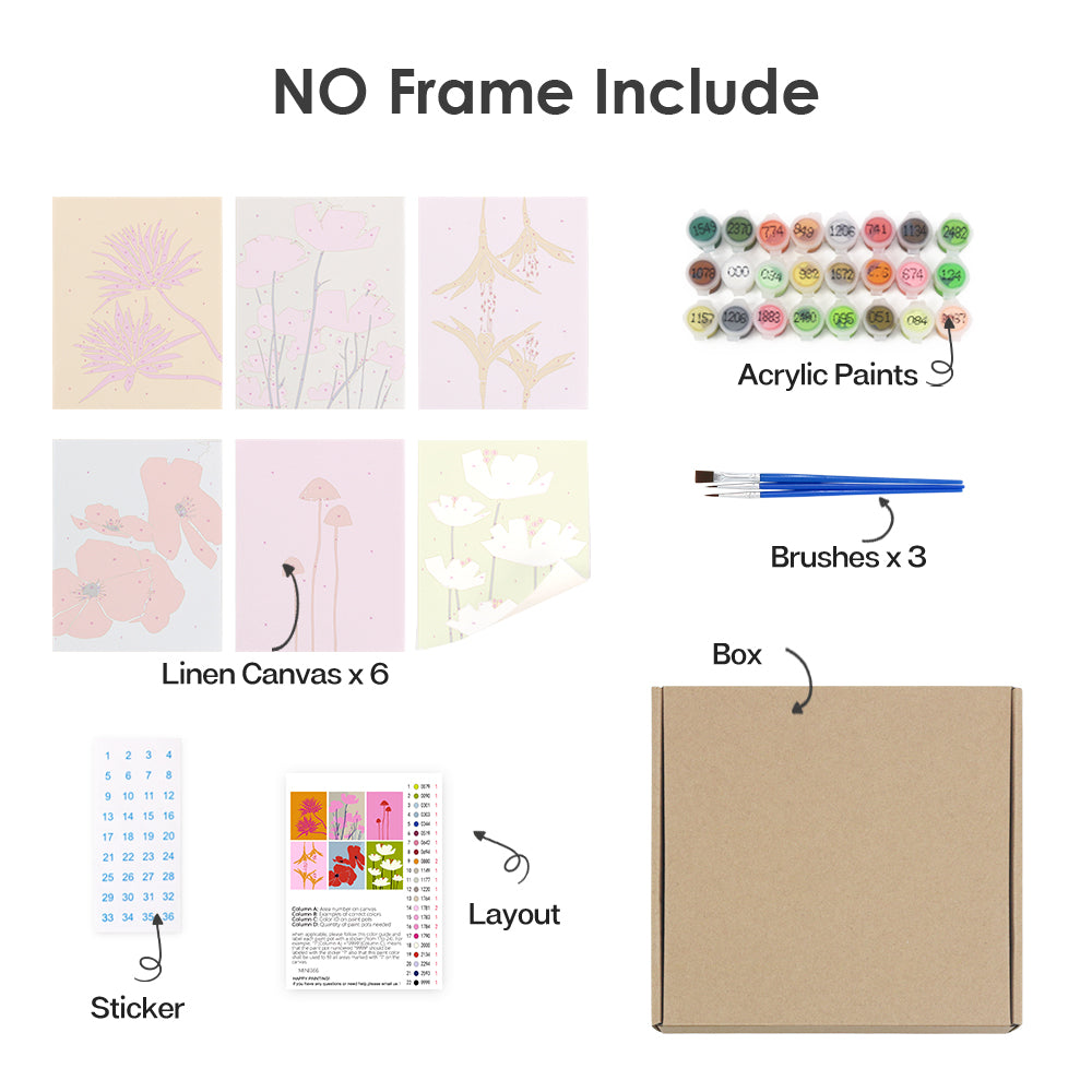Colorful Botanical Silhouettes mini paint by numbers – image 19