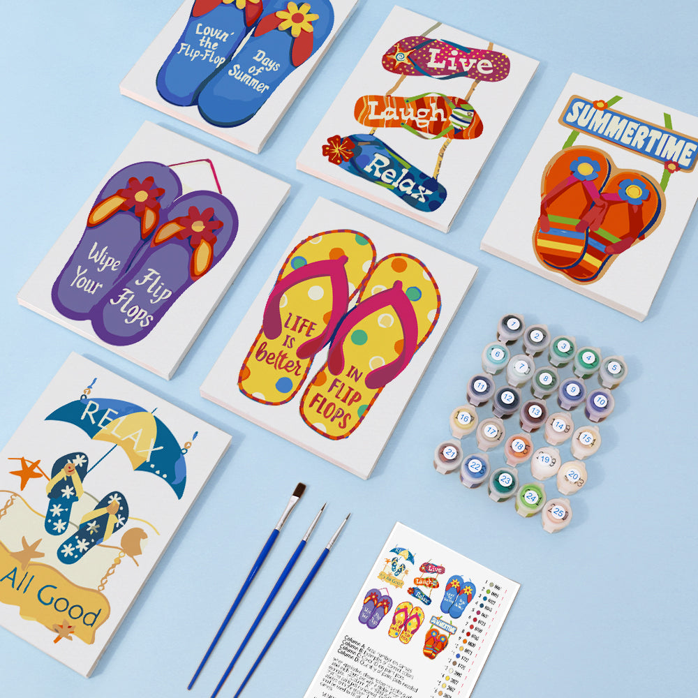 Summer Flip Flops mini paint by numbers – image 1