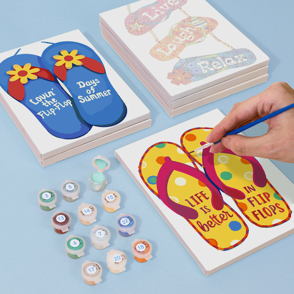 Summer Flip Flops mini paint by numbers – image 4