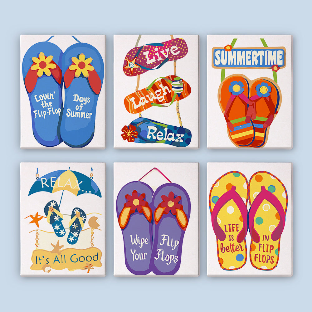 Summer Flip Flops mini paint by numbers – image 7