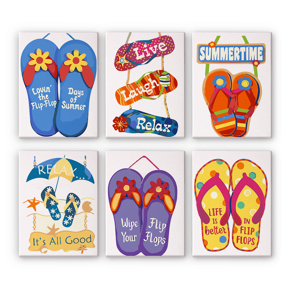 Summer Flip Flops mini paint by numbers – image 8