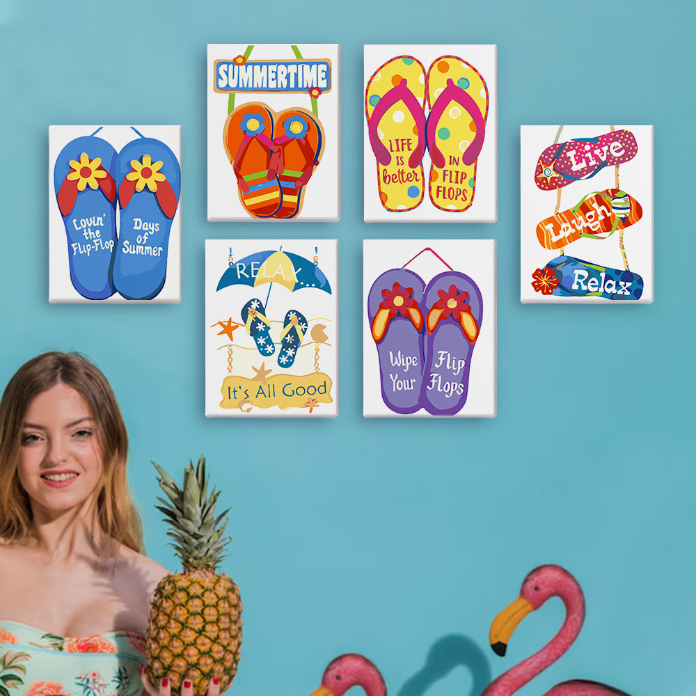 Summer Flip Flops mini paint by numbers – image 16