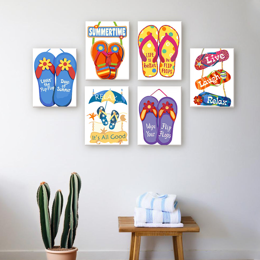 Summer Flip Flops mini paint by numbers – image 17