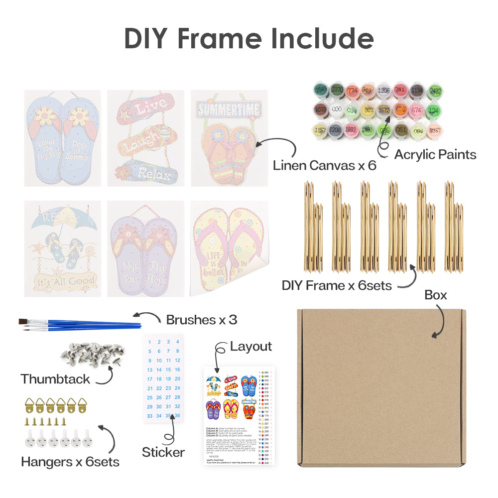 Summer Flip Flops mini paint by numbers – image 19