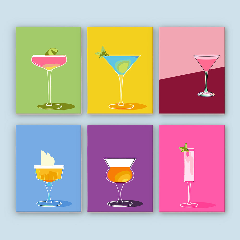 Martini Glasses on Color Blocks mini paint by numbers – image 7
