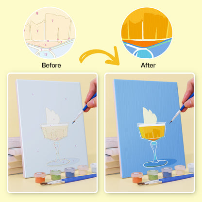 Martini Glasses on Color Blocks mini paint by numbers – image 10