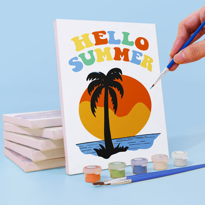 Sunset Palms and Surf Van mini paint by numbers – image 3
